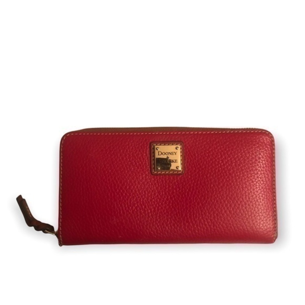 DOONEY and bourke red zipper clutch bag